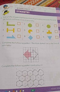 Symmetry WorksheetA. Tick (✓) the shapes that have a line of ... | Filo