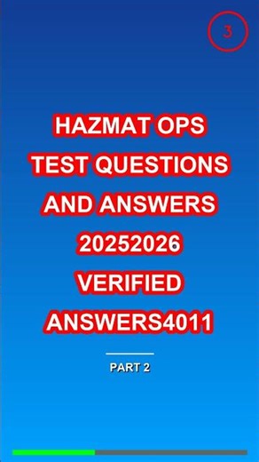 Hazmat Ops Test Questions and Answers 20252026 Ver