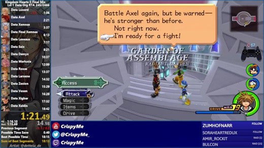 KH2FM (PS5) - Lvl 1 Data Org Speedruns