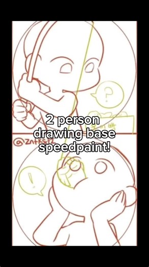 two person drawing collab template // speedpaint #speedpaint #art