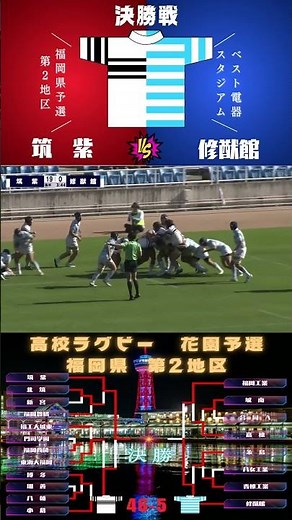 #筑紫 🆚 #修猷館 46-5 いのちのパレヱド #くじら #rugby #ハイライト#ラグビー
