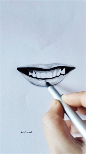 How to draw lips with teeth/ lips with smile#art #artist #drawing #pencildrawing #shorts #viral