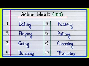 Action words 100 | Action words in English | Action verbs | 100 Action words | Action words