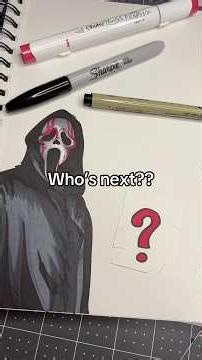 Drawing Ghostface! ✍️ #art #drawingprocess #drawing #artistdrawing #halloween #ghostface