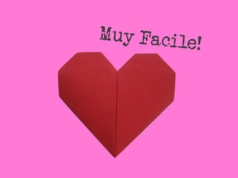 Cómo doblar un corazón de papel - Muy facile - Origami - Instrucciones