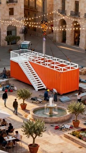 Build a container shop in the business center