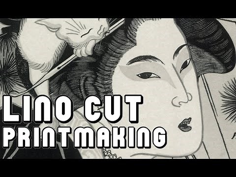 Large Multiple Layer Linocut ''THE SMELL OF RAIN'' BY Emils Salmins