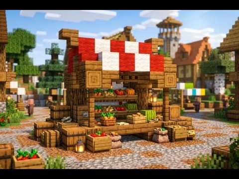Minecraft Medieval Merchant Stall Build