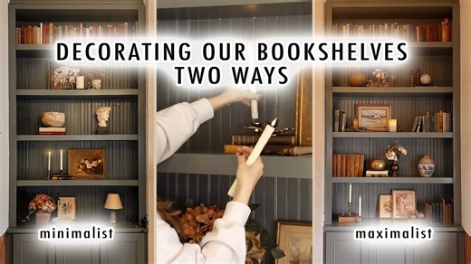 2 ways to style the same bookshelf space