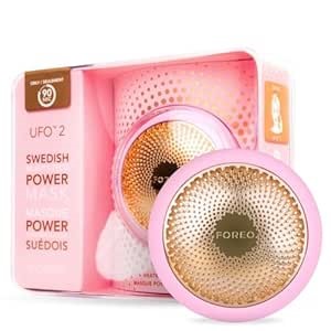 FOREO UFO 2 Supercharged Face Mask - Warming - Face Moisturizer - Dark Spot & Acne Scar Treatment for Face - Anti Aging – Nourishing - Pearl Pink