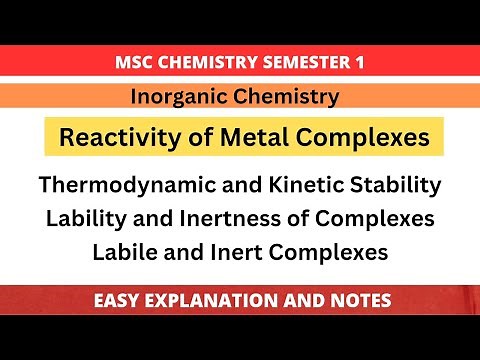 Reactivity of Metal Complexes | Lability & Inertness of Complexes | Labile and inert complexes| MSc