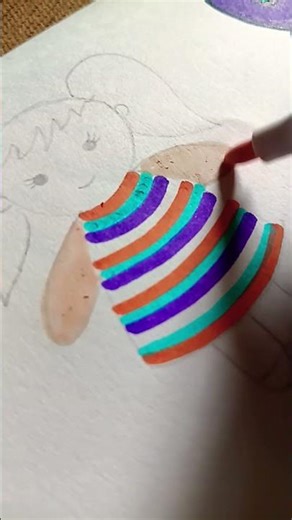 Easy drawing doll #art #shortsfeed #shorts #shortsviral #shortvideo