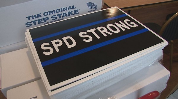 'SPD Strong' signs on sale to support Detective Kyle Gilmartin