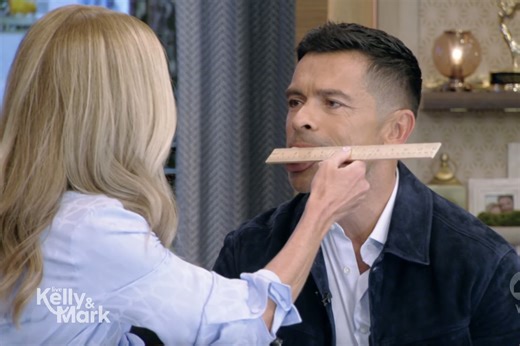 Kelly Ripa measures Mark Consuelos' tongue size live on air: 'Just want to see your width'