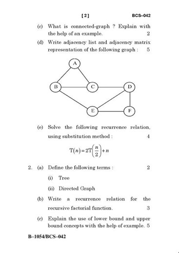 BCS - 042 December 2024 Question Paper
