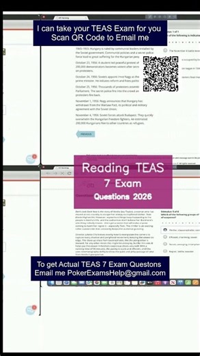 Reading TEAS 7 Exam Questions 2026 #exampreparation #teasexam