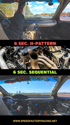 🏆 Can you spot the difference? Top is our record 6 sec. pass at WCF in H-Pattern form - Bottom is our 6 sec. pass in our new sequential form! Which do you prefer? www.speedfactoryracing.net #speedfactoryracing #hpattern #sequential #awdhonda #turbo #dragracing #motorsports #bseries #racing #content | SpeedFactory Tuning & Fabrication