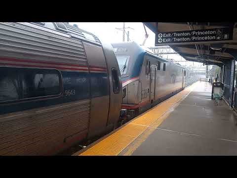 A Late Amtrak Keystone 650 With Two Locomotives & Phase 7 Amfleet at Princeton Junction, NJ