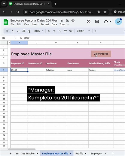 If your answer is “wait lang po…” 😅 you need this. This 201 File Template helps you: ✔️ Track missing requirements ✔️ Organize employment records ✔️ Monitor employee status ✔️ Prepare reports faster Save hours every week. Look confident every meeting. Comment “HR” if you want the details. #hrproblems #H#HRLifePHH#HRToolsPHHRCommunity #googlesheets