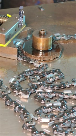 The steps of chain saw chain manufacturing. #Stihlchain #Oregonchain #Husqvarnachain #sawchain