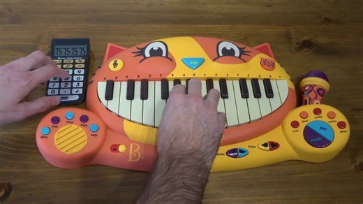 'Pumped Up Kicks' played on a calculator and a toy piano.