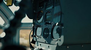 Panorama of the Helicopter Cockpit and Dashboard Inside Stock Video - Video of vehicle, pilot: 254693395