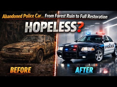 Abandoned Police Car Lost for Decades… From Forest Ruin to Full Restoration