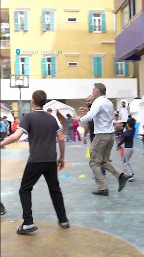 Children Playing with UNICEF Staff in Lebanon Shelter