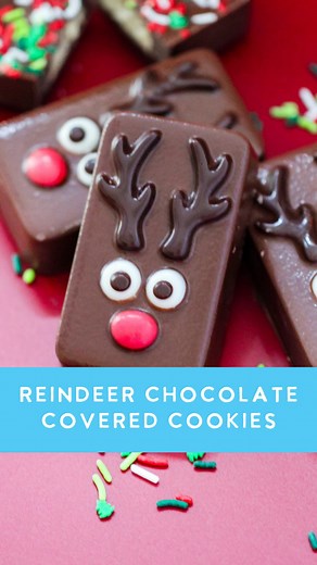 13K views · 5K reactions | Reindeer Chocolate-Covered Cookies ...