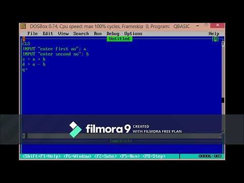 Sum,product,difference,quotient of two numbers qbasic program||Dipesh