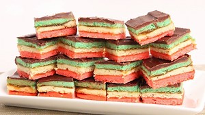 This Classic Italian Treat is perfect any time of year! Written Recipe: http://www.laurainthekitchen.com/recipes/italian-rainbow-cookies/ | Laura in the Kitchen