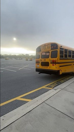 Buses lining up and 709 arriving into its parking lot