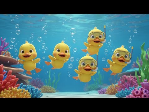 Пять маленьких уточек под водой 🦆💦 | мультфильм для детей | Веселая анимация и рифмы
