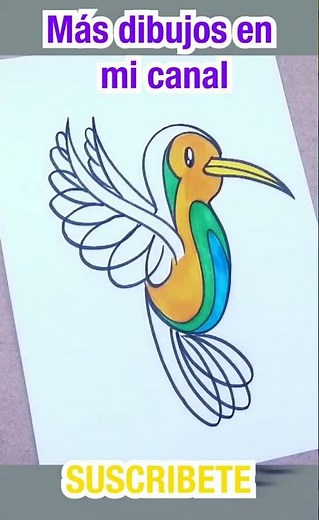 Cómo dibujar un COLIBRÍ paso a paso 🌺🏕🏔 Dibujos fáciles #shorts
