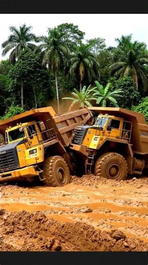 MASSIVE Dump Trucks TRAPPED in the Mud! 🤯 | Off-Road Fails #Shorts