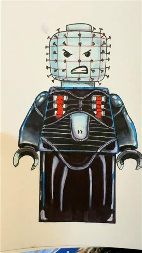 Drawing #Pinhead in a #LEGO style #art #drawing #horror #draw #artist #horrorart #sketch #hellraiser