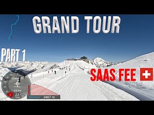 [4K] Skiing Saas Fee, Grand Tour Part 1 - 3562m Allalin to Morenia, Wallis Switzerland, GoPro HERO11