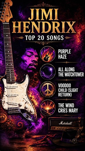 Jimi Hendrix Song Playlist | Top 20 Songs In Description 🎸#shortmusicclips #music
