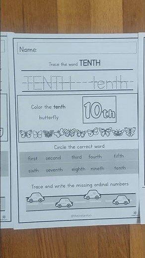 Ordinal Numbers worksheet revision for kids