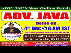 ADV. JAVA Online Training in DURGASOFT