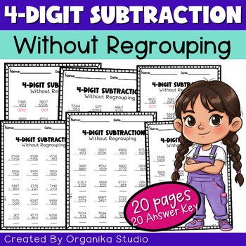 4-digit Subtraction Without Regrouping Worksheet