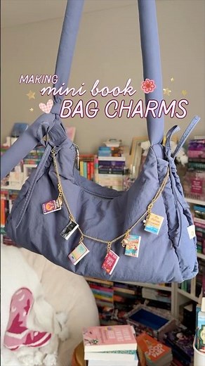 mini book bag charm DIY!! 💝🎨👜 & fave bag is from the tote library #booktube #minibooks #diyideas