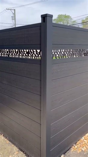 Modern Matching Composite and Aluminum Gate + Fence | Greenwood Fence Composite + Aluminum System