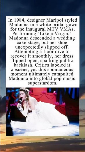 Madonna's Iconic 1984 VMA Fashion Breakthrough #Madonna #MTVVMAs