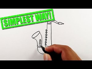 How to draw a saxophone easy step by step | Simple Drawings