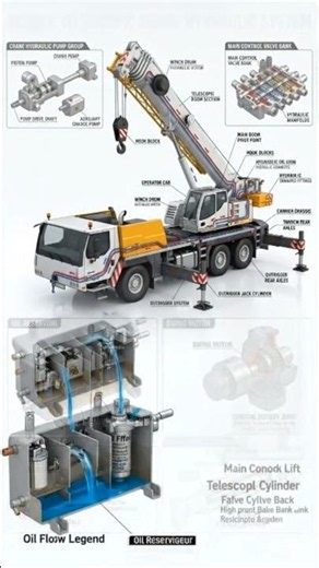 🚧 Mobile Telescopic Crane Hydraulic System Explained | How Hydraulic Cranes Work ⚙️#MobileCrane