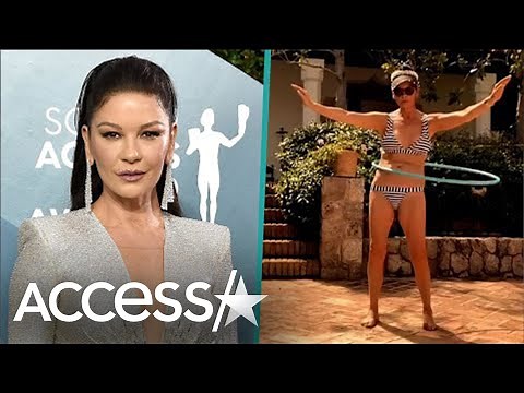 Catherine Zeta-Jones Wears Bikini To Hula Hoop & Talks Family