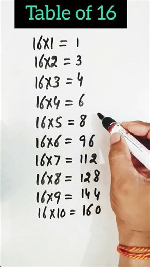 🔥16 Table Trick 🔥|Table of 16 #table #tricks #shorts