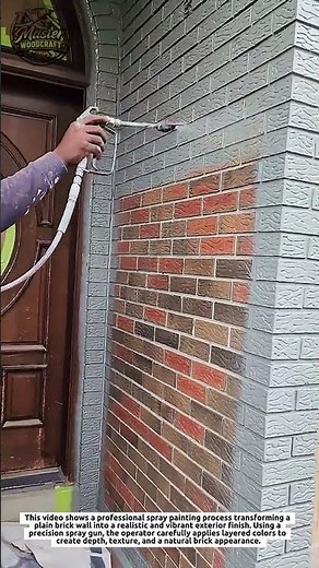 Brick Wall Painting Transformation | Realistic Exterior Finishing Technique