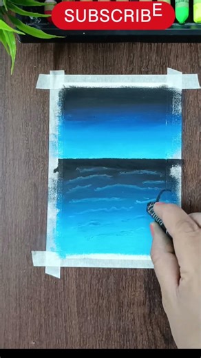 🌙 Moonlight Ocean Scenery Drawing # Easy Night Sea Art with Oil Pastel